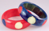 AB25 Pantti red white & blue dot bangles